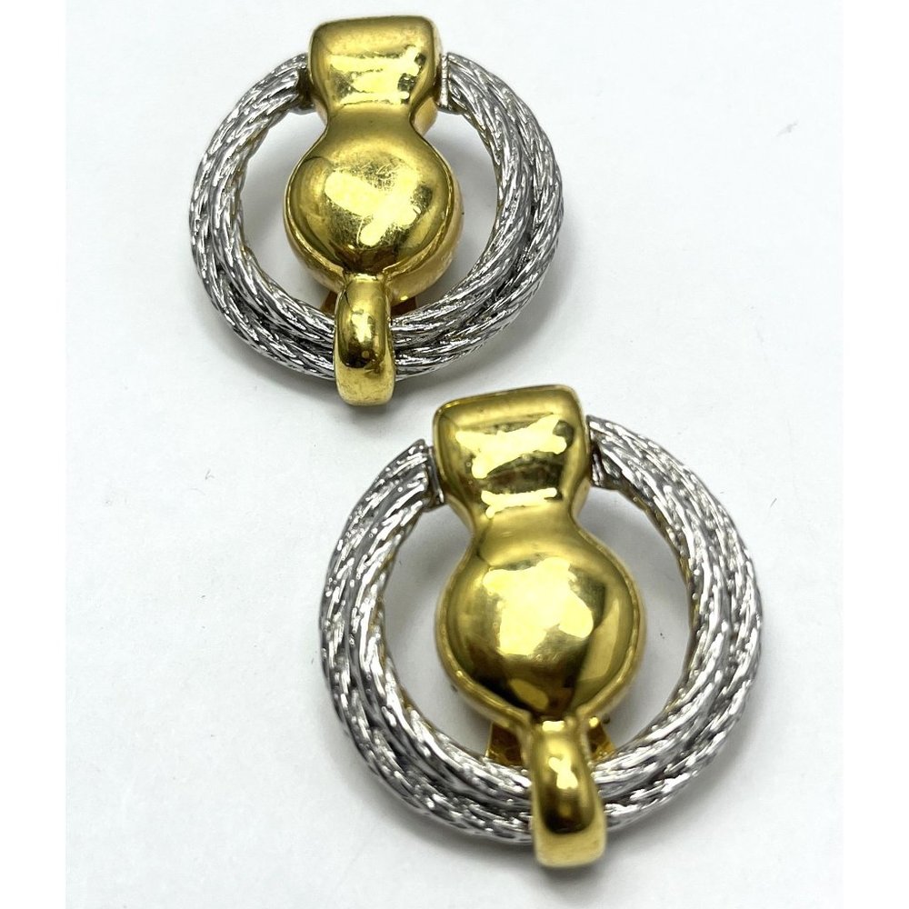 Vintage Silver Gold Clip On Earrings